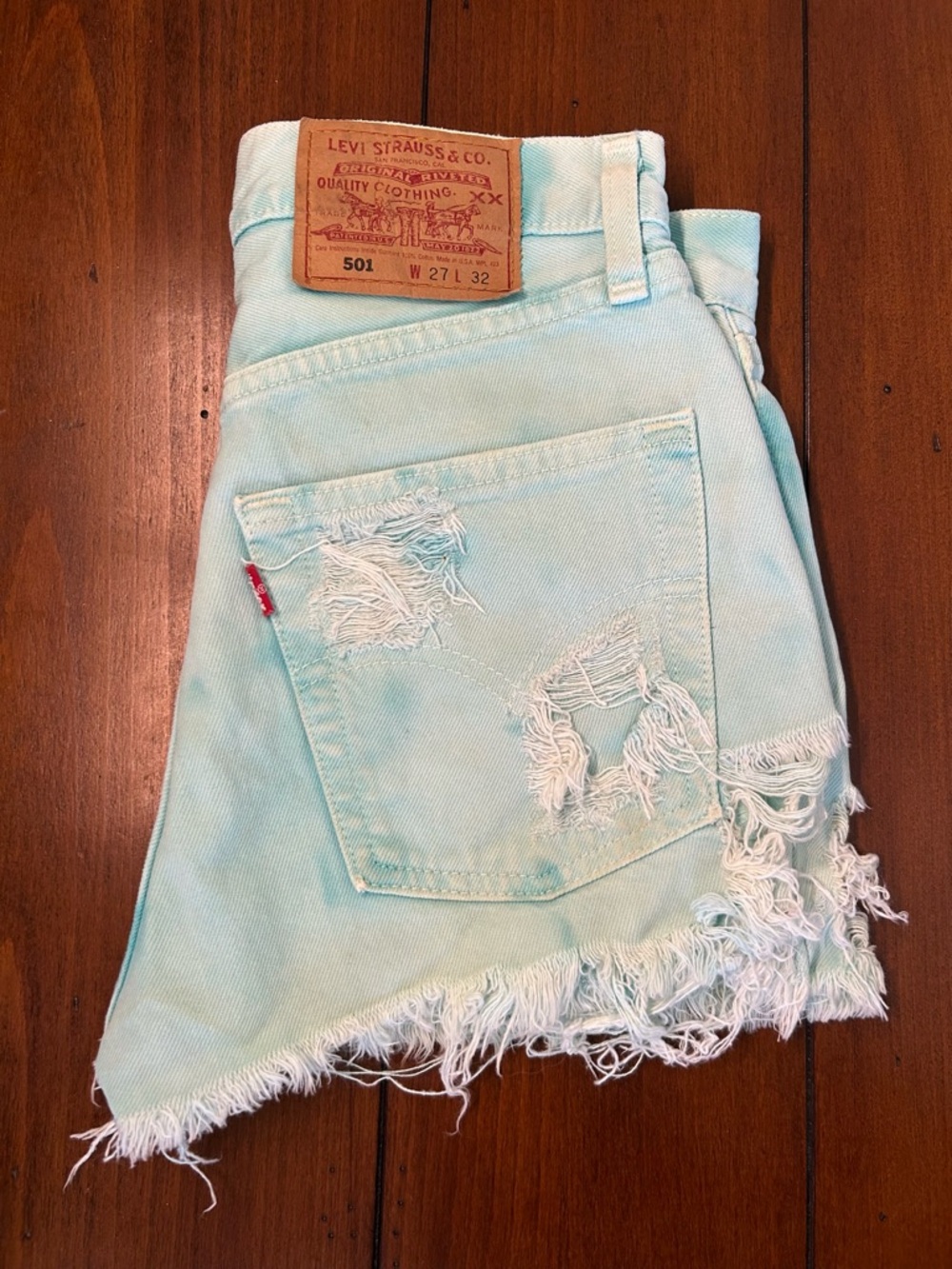 Levi's 501 Distressed Denim Shorts Tie-Dye